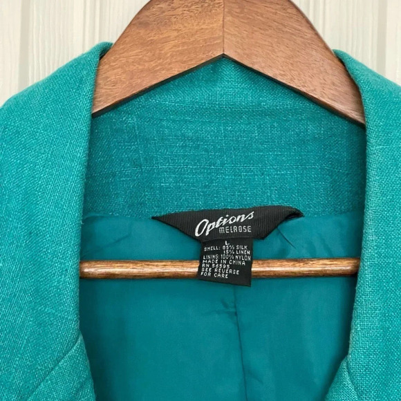 Vintage Options Melrose Silk Linen Blazer Lagenlook Size Large - Picture 6 of 7